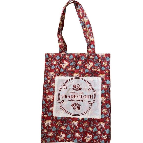 Artisan Made Trade Cloth Textile + Clothing Co Floral Reuseable Tote Bag - Picture 1 of 4